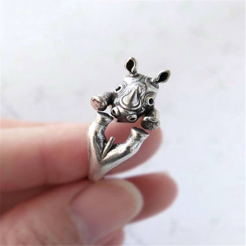 Cute Rhinoceros Ring Silver💥
